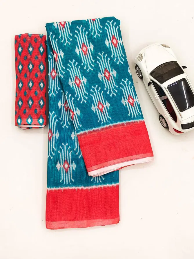 MG 237 Plain Linen Printed Daily Wear Sarees Catalog